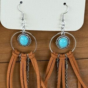Silver and Turquoise Dangle Earrings